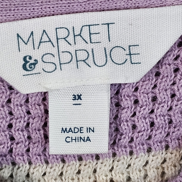 Market & Spruce Lavender and Cream Tawnee Cotton Blend Retail $68 - Picture 4 of 5